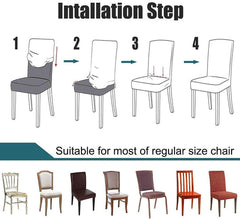 Stripe Jacquard Chair Cover - Maroon