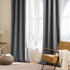 Premium Velvet Curtain - Light Grey