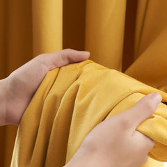 Premium Velvet Curtain - Yellow