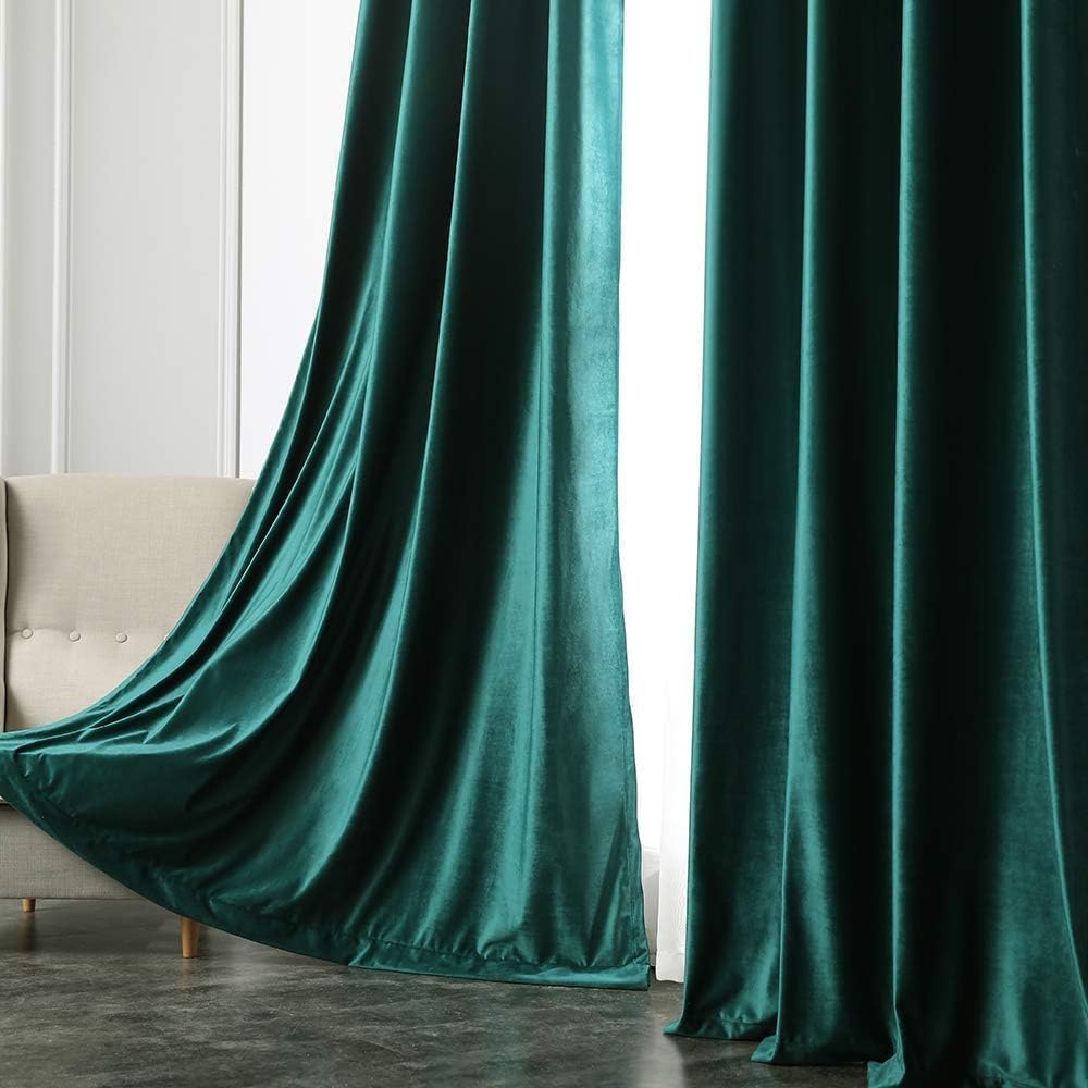 Premium Velvet Curtain - Green