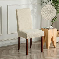 Stripe Jacquard Chair Cover - Beige