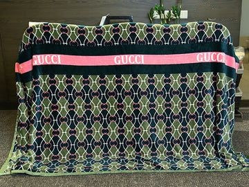 Printed Fleece Blanket - Gucci Green