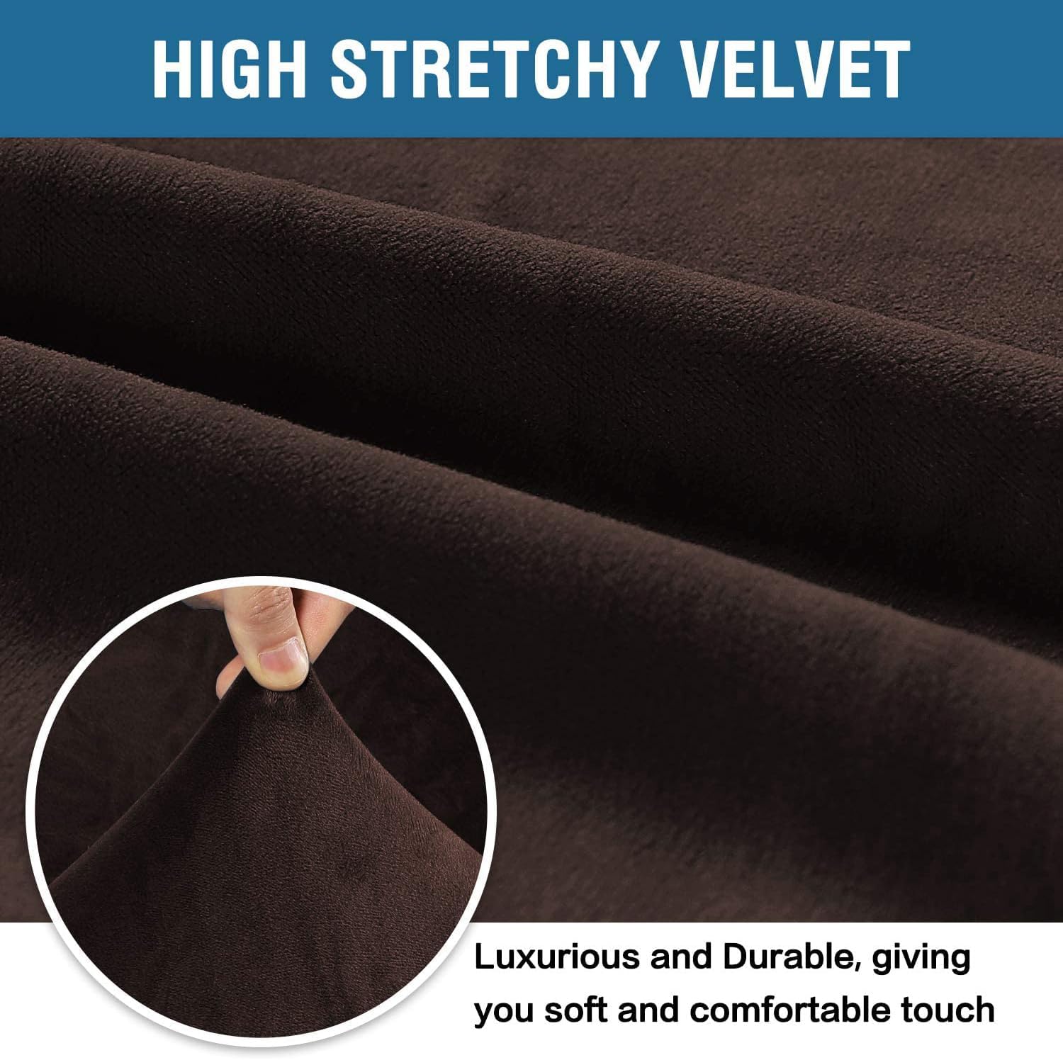 Velvet Plush Sofa Cover - Brown