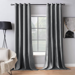 Premium Velvet Curtain - Light Grey