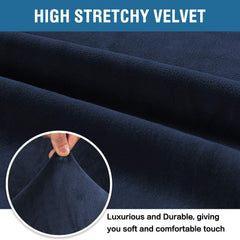 L Shape Velvet Plush Sofa Cover - Blue