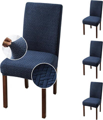 Stripe Jacquard Chair Cover - Navy Blue