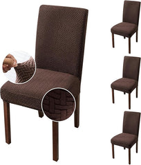 Stripe Jacquard Chair Cover - Brown