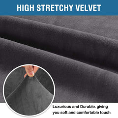 L Shape Velvet Plush Sofa Cover - Grey