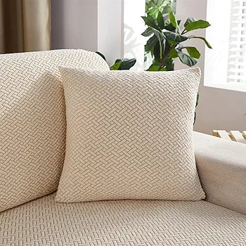 Stripe Jacquard Cushion Cover - Beige