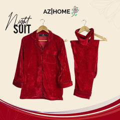 Women Velvet Suit - Red