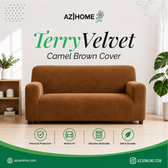 Terry Sofa Cover - Camel Brown
