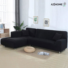 L Shape Jersey Sofa Cover-Black