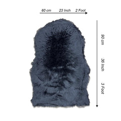 Diamond Shape Furry Rug - Black