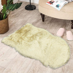 Diamond Shape Furry Rug - Yellow