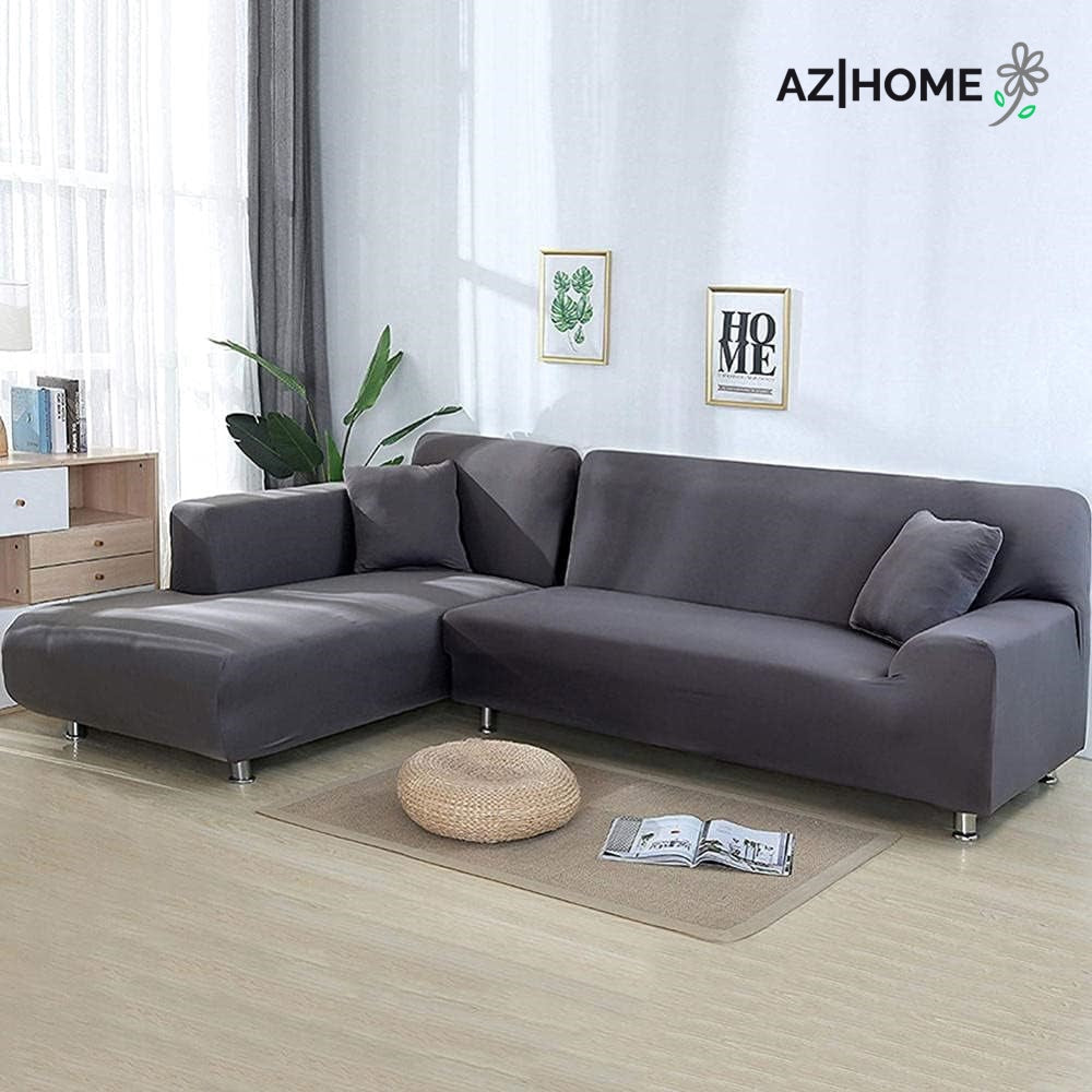 L Shape Jersey Sofa Cover-Light Grey