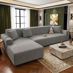 Bohemian L Shape Sofa Cover - Grey