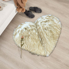 Heart Shaped Rug - Yellow-White