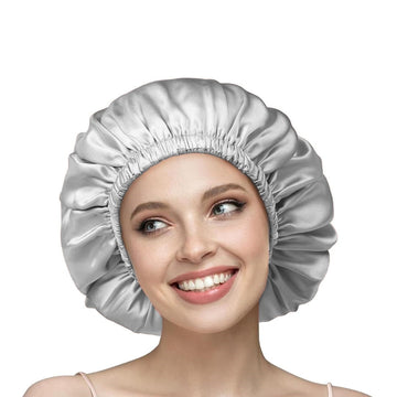 Silk Hair Bonnet - Silver