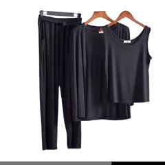 Women Jersey Suit 3 Pcs - Black