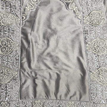 Embroided Velvet Prayer Mat - Grey