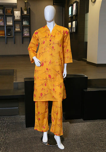 2 Piece Printed Lawn Suit - Canary