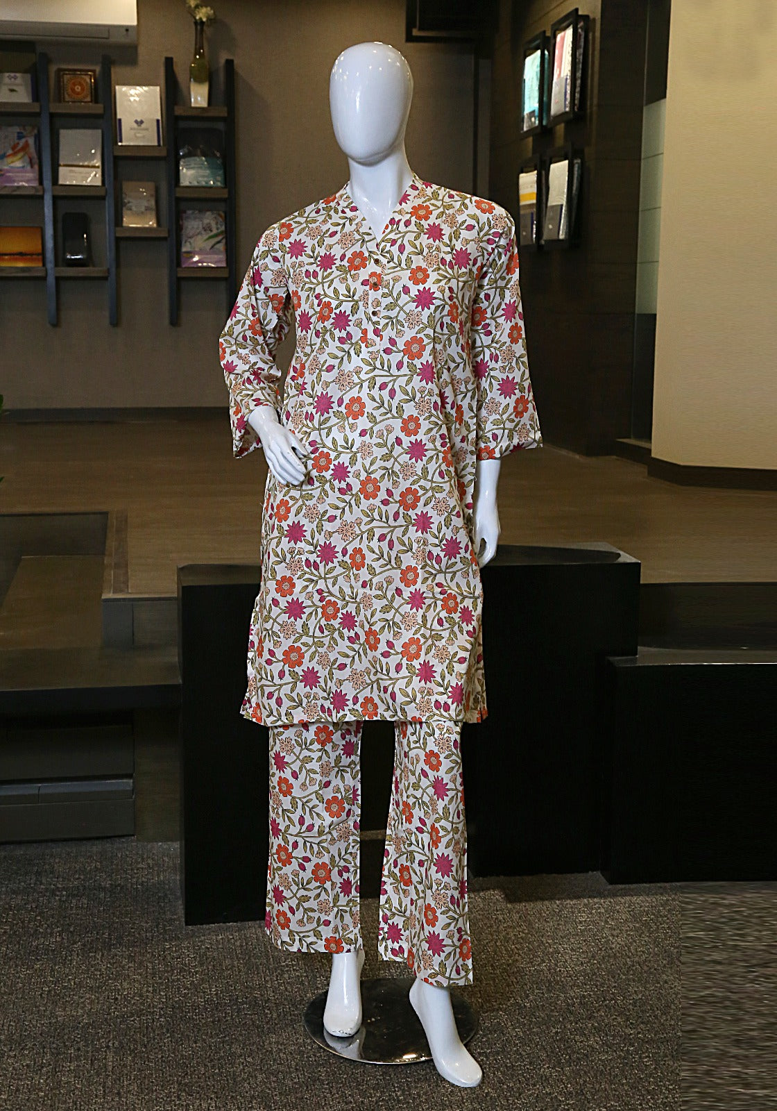 2 Piece Printed Lawn Suit - Amber