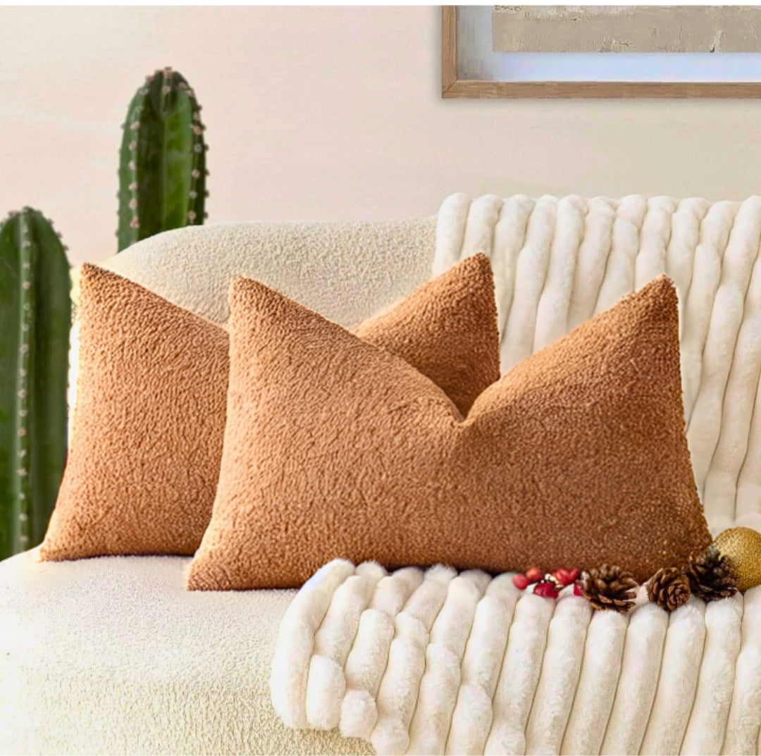 Pair of Terry Pillow Cover - Camel