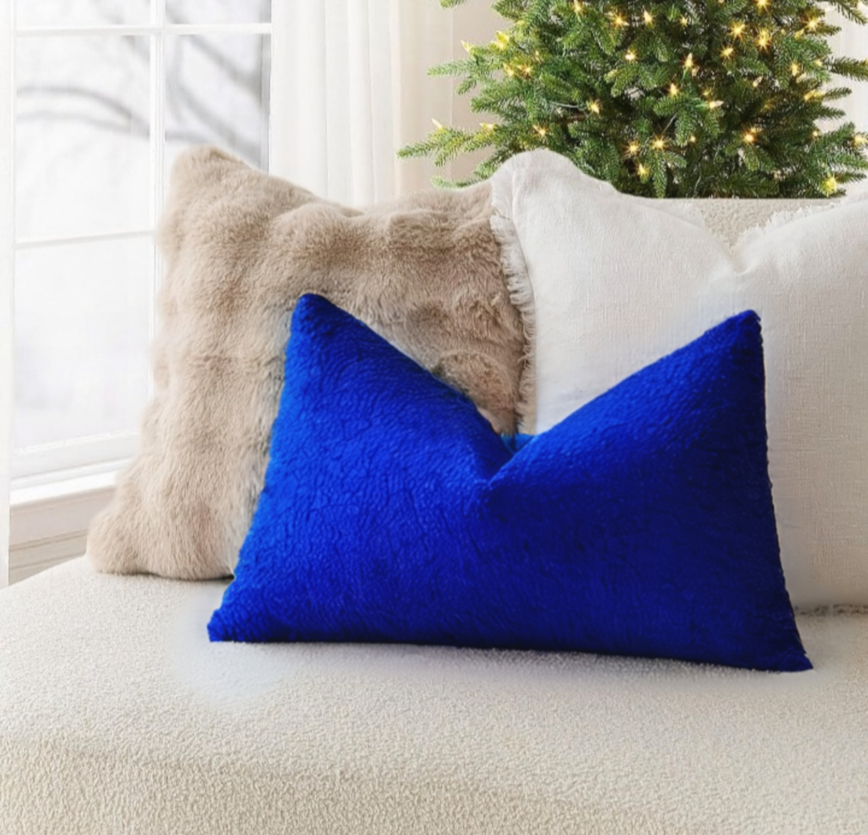 Pair of Terry Pillow Cover - Blue