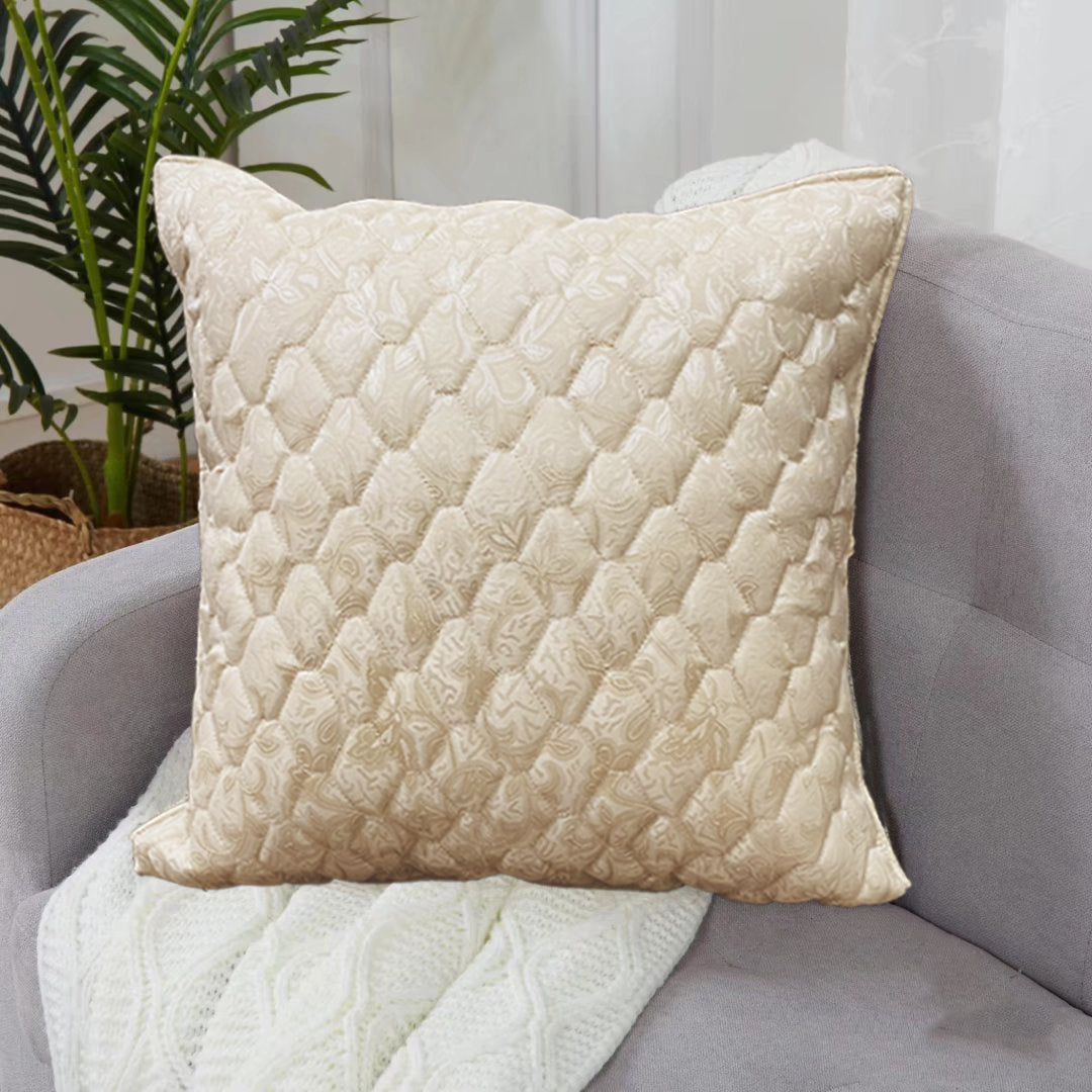 Quilted Cushion Cover - Beige