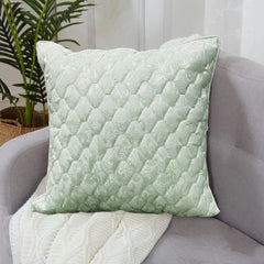 Quilted Cushion Cover - Light Green