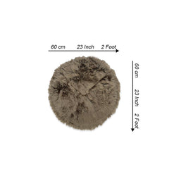 Round Shape Furry Rug (60CM) - Brown