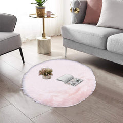 Round Shape Furry Rug (60CM) - Pink