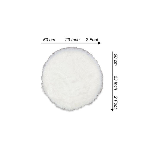 Round Shape Furry Rug (60CM) - White – AZ Home