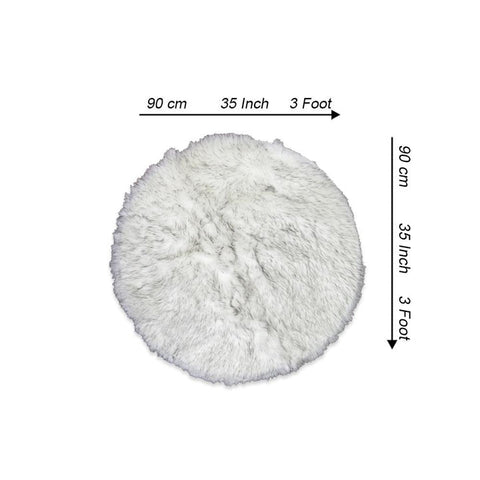 Round Shape Furry Rug (90CM)- Light Grey – AZ Home