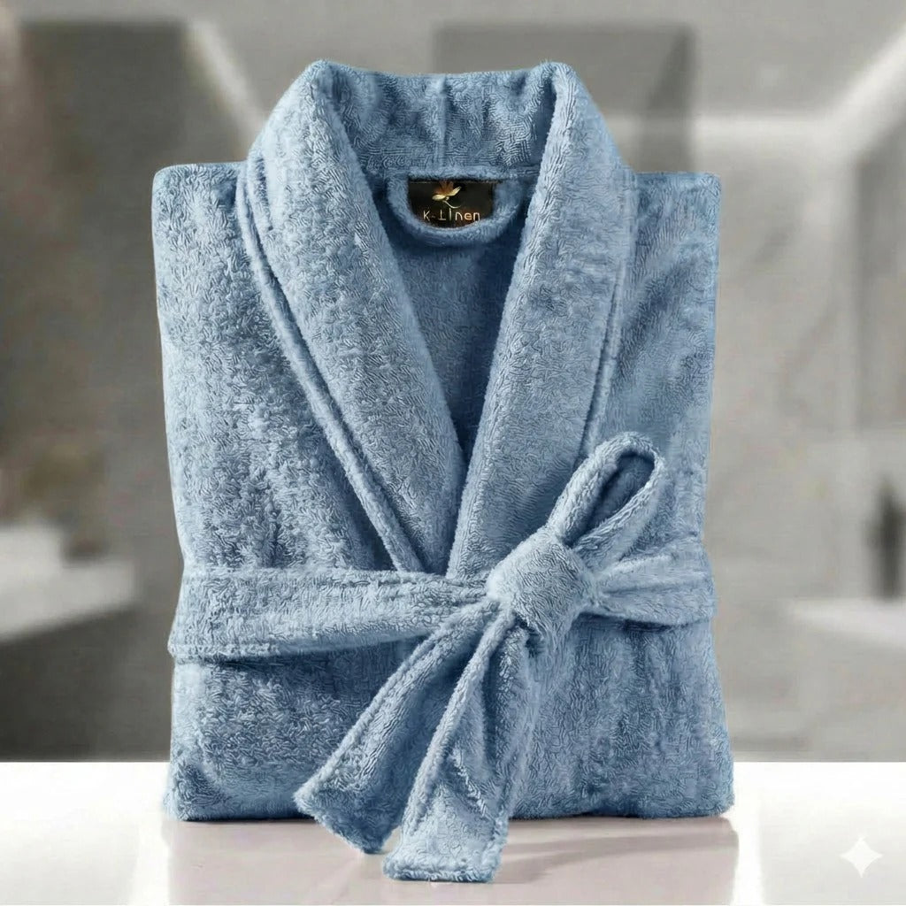 Fluffy Bathrobe - Sky Blue