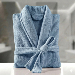 Fluffy Bathrobe - Sky Blue