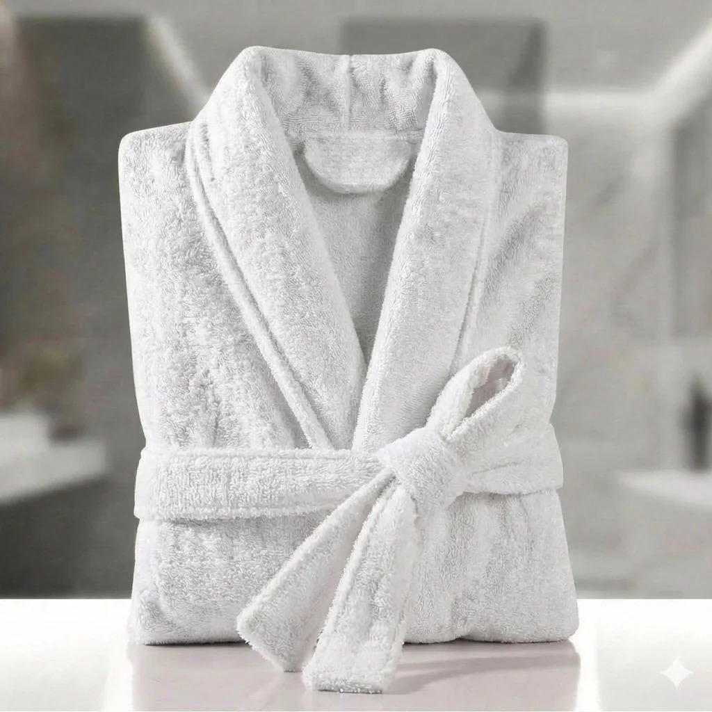 Fluffy Bathrobe - White