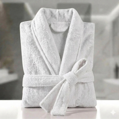 Fluffy Bathrobe - White