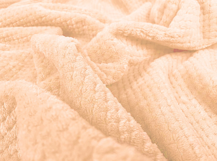 Waffle Fleece Blanket _ Bed Spread - Peach