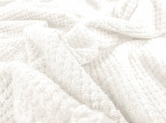 Waffle Fleece Blanket _ Bed Spread - Creamy White