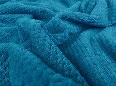 Waffle Fleece Blanket _ Bed Spread - Sky Blue