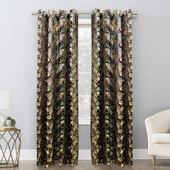 Premium Velvet Curtain Self Print - Bouquet