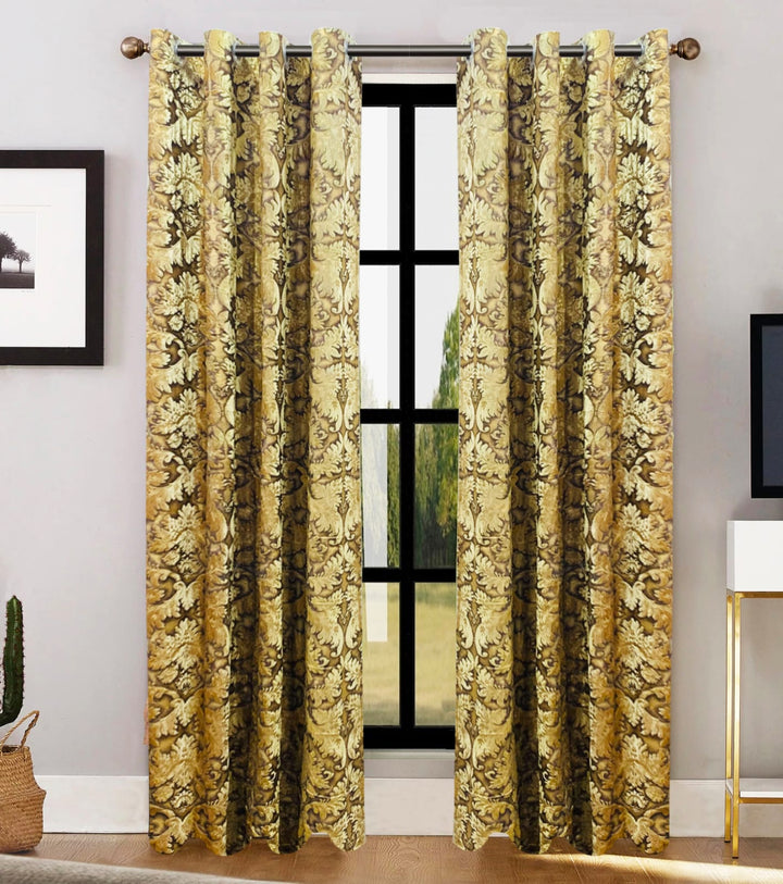 Premium Velvet Curtain Self Print - Royal