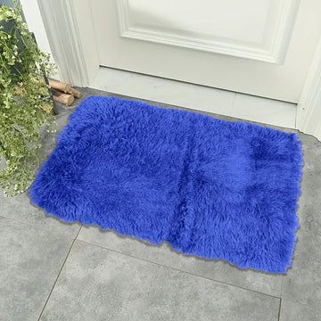 Plush Foot Matt – Blue