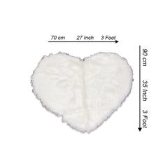 Heart Shaped Rug - White