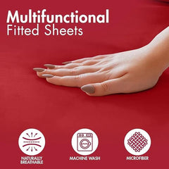 Burgundy Dyed Solid Bed Sheet Set