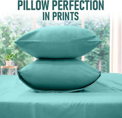 Aqua Blue Dyed Solid Bed Sheet Set