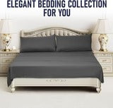 Grey Dyed Solid Bed Sheet Set