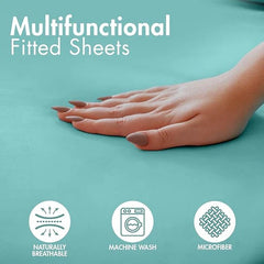 Aqua Blue Dyed Solid Bed Sheet Set