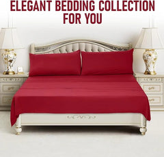 Burgundy Dyed Solid Bed Sheet Set